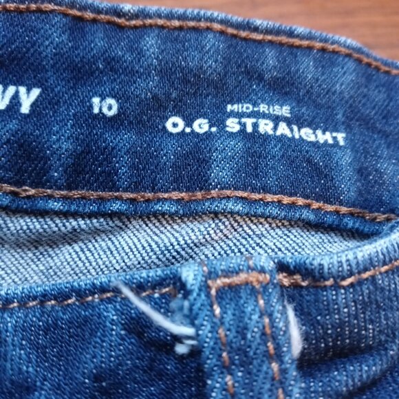 OLD NAVY mid rise OG straight ankle jeans in Faded Dark Wash (sz10) - Picture 7 of 12